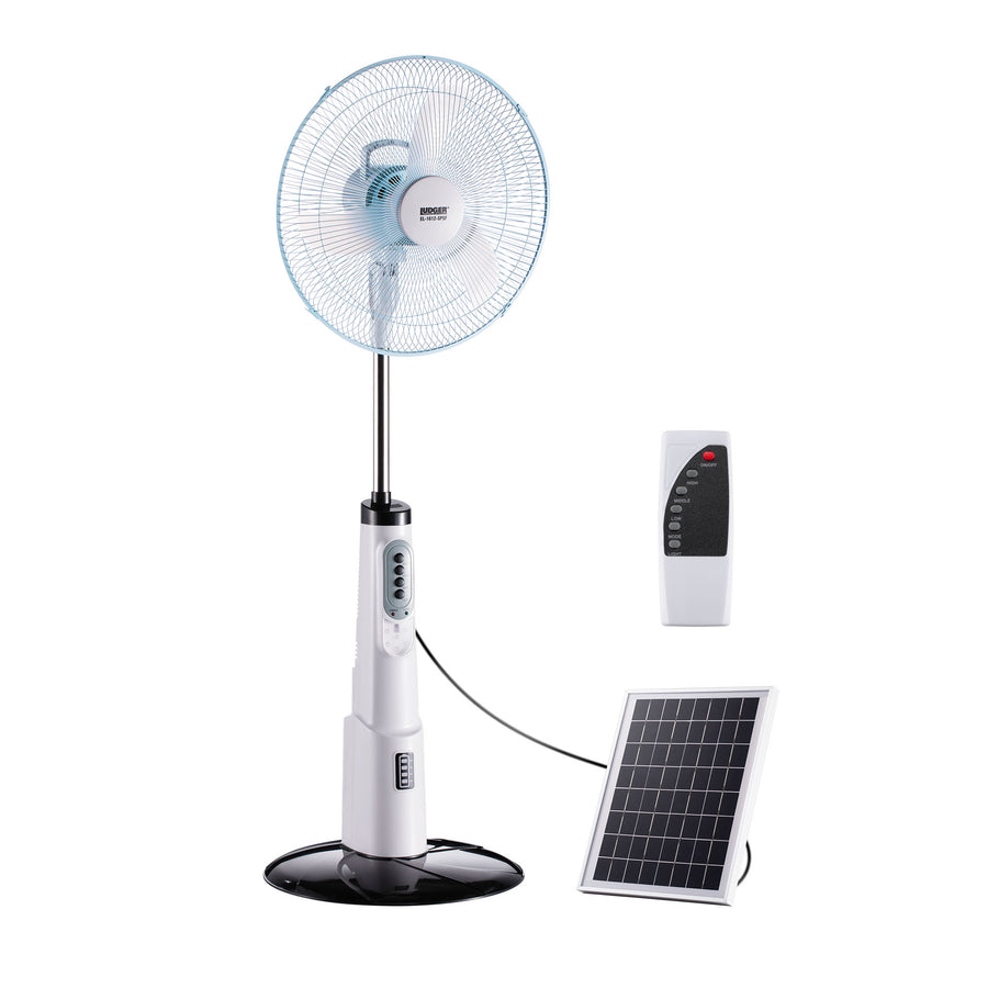 16" Solar Powered Rechargeable Fan| EL-1612-SPSF