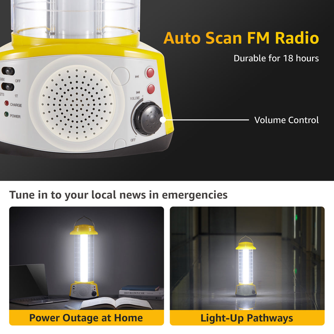 Rechargeable Emergency LED Lantern with Car Adapter (EL-1830LED)