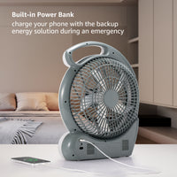 10" Rechargeable Fan with LED Light and Radio | EL-8210F