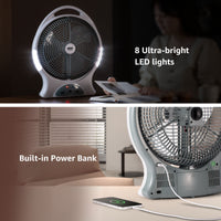 12" Rechargeable Fan with LED Light | EL-8212F